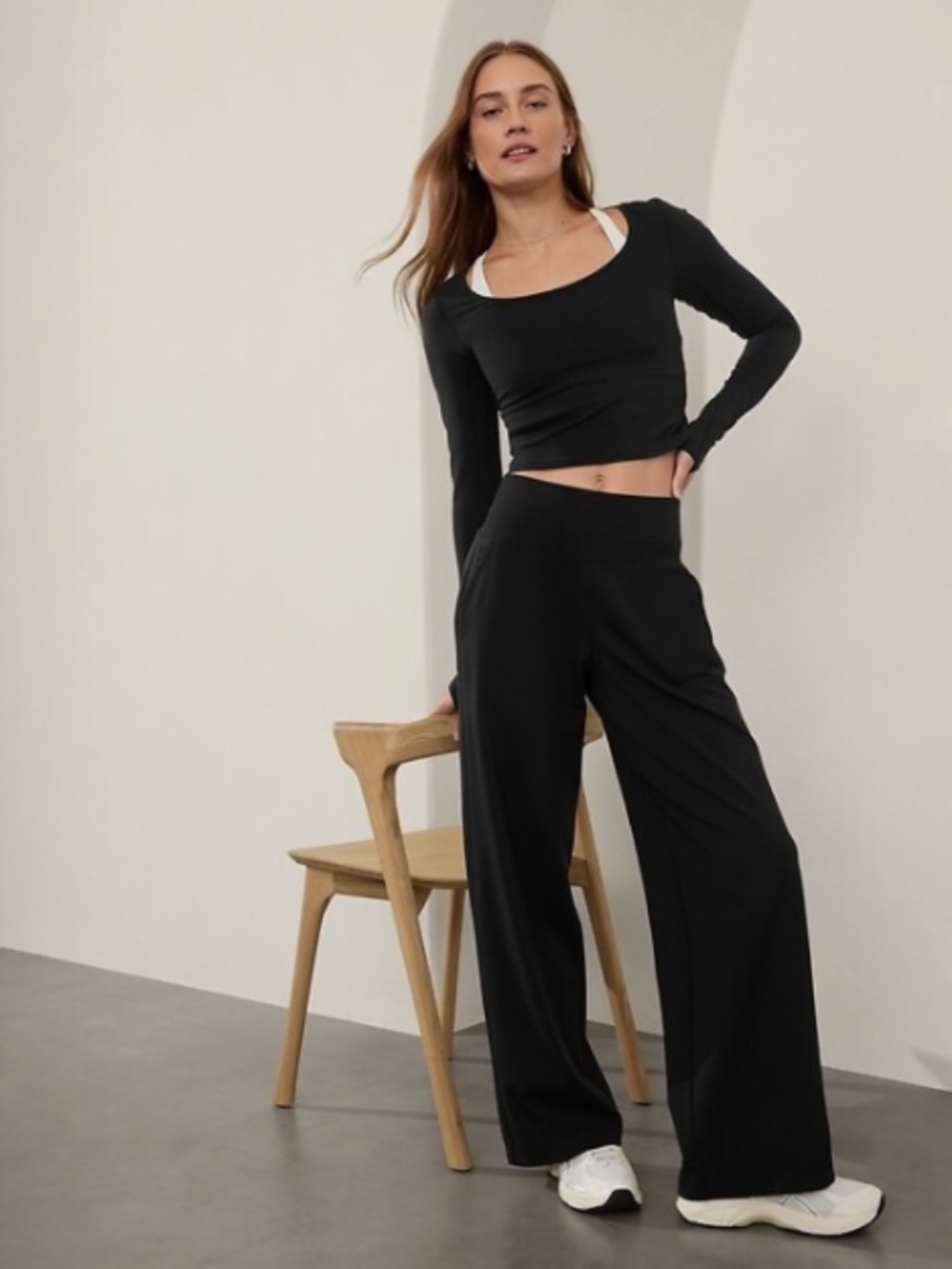 Athleta PS Petite Small Venice High Rise Wide Leg Pant EUC! Black #982868